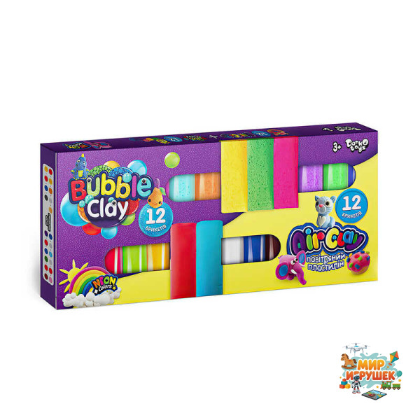 гр Набір для ліплення 'Air clay + bubble clay' ARBB-02-01U УКР. (12) 'Danko Toys'