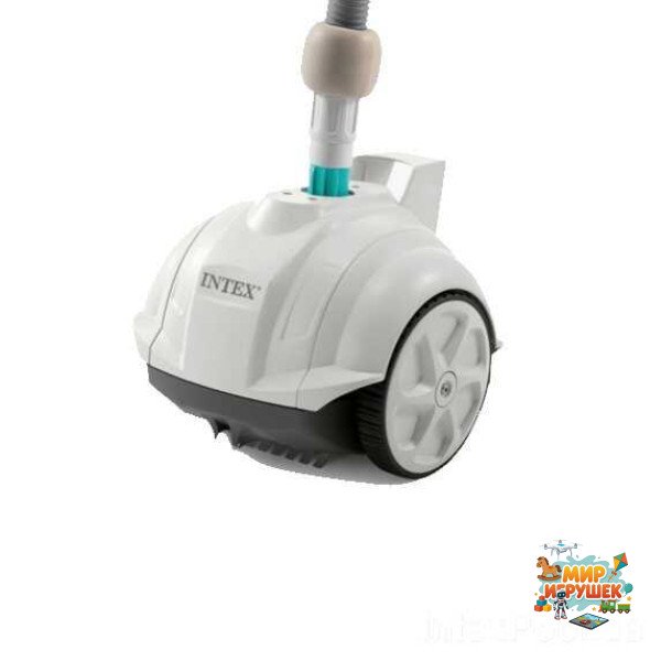 Intex Автоматичний підводний вакуумний робот-пилосос 28007 (1) (ZX50) для очищення дна басейнів, працює від фільтру насоса потужністю від 3407до5678 л